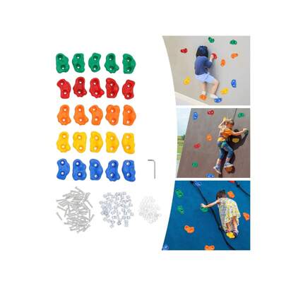 Klettergriffe 25 Stück Indoor und Outdoor Klettersteine in verschiedenen Formen für Felswände Klettergriffe inkl. Befestigungsmaterial