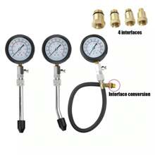 8 Pcs Petrol Engine Cylinder Compression Tester Kit Gauge Tool Automotive - Red - View 6