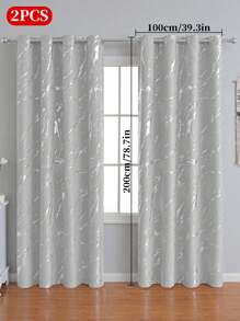 2 件装高遮光银箔大理石窗帘，北欧风格装饰隔断窗帘，适用于卧室、客厅、阳台 - 多色-A - 查看 19