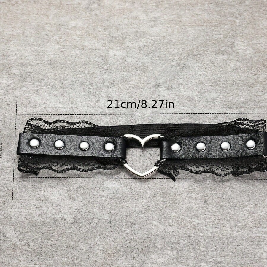 Plus Size Garter Belt Alisikee 2Pcs Adjustable Lace Heart
