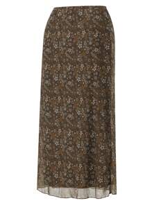 Womens Casual Long Skirts, Floral Printed High Waist Simple Elegant Elastic Waist Skirts, Street Style Bottoms - Marrón - Ver 7