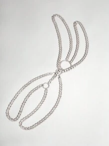 1 pieza Cadena para el Body con diseño geométrico minimalista de estilo punk y hip hop, para que los hombres lo usen en festivales de música, bares y fiestas