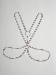 1 pieza Cadena para el Body con diseño geométrico minimalista de estilo punk y hip hop, para que los hombres lo usen en festivales de música, bares y fiestas