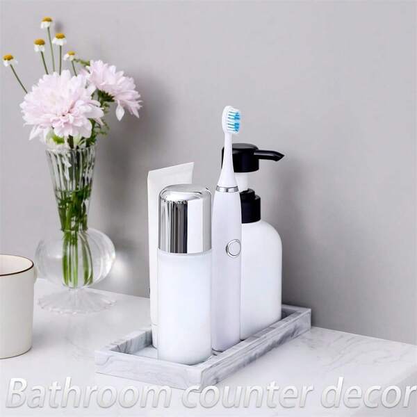 Countertop And Vanity Tray - Shatterproof Silicone Kitchen And Bathroom Trays For Counter, Kitchen Sink Soap Dispenser Tray, Perfume Key Tray, Vanity Trays For Bathroom Home Bathroom Decor Bathroom Organizer Fall Decor Back To School