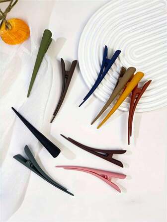 10pcs Large Alligator Hair Clips For Styling & Sectioning - Matte Finish, Non-Slip Grip, Plastic - Perfect For Thick & Thin Hair Claw Clips Hair Claws Hair Barrettes, School Stuff, Hair Accerssories