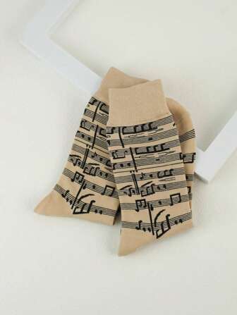 1 par herrstrumpor med enfärgat pianomönstrat, mitt upp till vaden, mångsidiga, höst