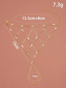 1 pieza Brazalete cadena de mano con malla encrustad a de diamantes, diseño único y elegante de alta gama para cadena de mano de verano