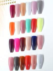 576 piezas de uñas postizas de ballet, uñas acrílicas falsas de unicolor de cobertura completa, diseño femenino simple, fácil de usar, opción ideal de manicura para mujeres, suministros de uñas