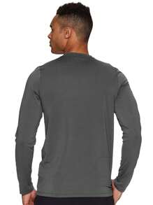 Slim Fitness SLM Long Sleeve T-Shirt With UV+50 Ultraviolet Rays Sun Protection - 灰色2 - 查看 2
