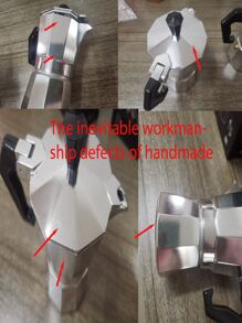 Italian Aluminum Mocha Pot, European Coffee Utensil, Octagonal Mocha Coffee Pot Back To School - Silver - View 5