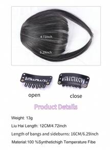 Extension per capelli con frangia molletta-in sintetici, colori marrone, nero e oro, frangia con accessori per capelli da donna, per aumentare il volume dei capelli e da indossare quotidianamente