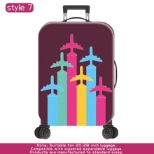 Aircraft Pattern Series, Reactive Printing, Suitcase Protective Covers, Suitcase Accessories, Suitable For Business, Business Trips, Vacations, Travel, Luggage Check-In, Back To School, Providing Personalized Color And Good Protection For Your Suitcase. Suitable For 20- 28 Inch Box. Bag For School School Accessories School Stuff - Multicolor - View 19