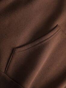 Men's Autumn/Winter Color Block Hoodie Sweatshirt, Casual Daily Drawstring Hooded Sportswear, Khaki Arizona Gobi Desert, Front Pocket, Men Top