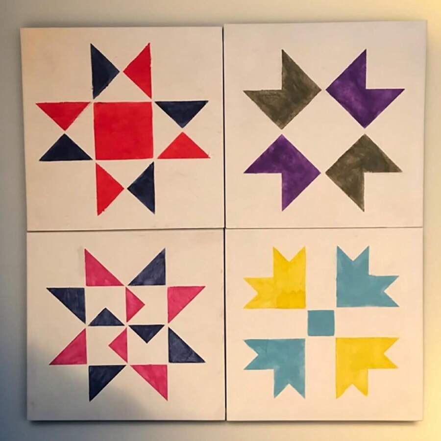 9 Pcs 5.9x5.9in Quilt Block Stencils For Painting On Wood, Reusable ...