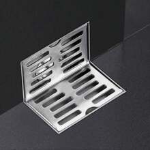 Angle Stainless Steel Side Drain Pipe, L Shaped Rectangular Side Filter, Home Hardware Wall Side Floor Drain - Silver - View 4