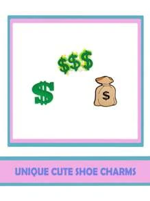 15Pcs Dollars Series Shoe Charms For Clogs Sandals,Shoe Decoration Premium Quality Popular Charms Accessories Great Gift For Teens Men Women And Adults