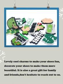 15Pcs Dollars Series Shoe Charms For Clogs Sandals,Shoe Decoration Premium Quality Popular Charms Accessories Great Gift For Teens Men Women And Adults