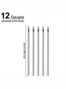 2/5/10PCS 14G Piercing Needles, Hollow Needles Stainless Steel Disposable Sterile Piercing Needles For Belly Navel Ear Cartilage Nose Lip Tongue Nipple Piercing