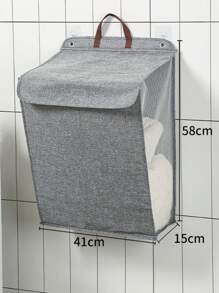 Panier à linge mural pliable pour la maison, grande capacité avec couvercle anti-poussière, convient à de multiples usages comme le stockage de sacs, robes, pantalons, chaussures, jeans, bottes, jupes - Multicolore - Voir 13