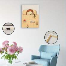 1 Pc Nara Miichi Dreamtime Painting Wood Frame Canvas Painting Thickness 2.25cm /0.9 Inches High Quality Wall Art Printed Poster Directly Hanging Wall Pictures Decorate Home Gifts, Living Room, Bathroom, Bedroom, Kitchen