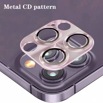 1 Stück hochauflösende Metallintegrierte Objektivglasfolie mit CD-Muster, Kameraobjektivschutz, 9H Härte 3D Vollabdeckung Metallring Abdeckung, Kratzfest, kompatibel mit Apple iPhone 16Pro/16ProMax/16Plus/16/15Pro/15ProMax/15Plus/15/14Pro/14ProMax/14Plus/14/13Pro/13ProMax/13/13Mini/12Pro/12ProMax/12/12Mini/11ProMax/11/11Pro