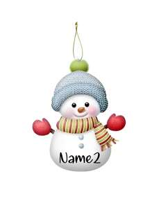 Personalized 2D Acrylic Christmas Snowman Tree Ornaments, Custom Ornaments With Names ,Customized Xmas Decorations Ornament Gifts, Customized 7 Colors Snowman Xmas Tree Hanging Tags With Family Name,Personalized Gifts, Christmas Gifts,Personalized Christmas Ornaments,