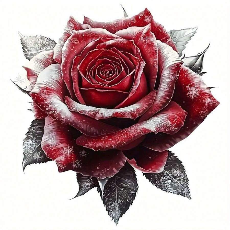 Vintage Red Roses Iron-On Transfer Decals - Perfect For T-Shirts & Apparel, Durable HTV Vinyl Stickers
