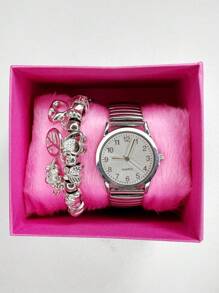 Casual Stainless Steel Quartz Watch (Watch+Strap+Packing Box) - 銀色 - 查看 1