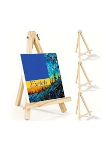 1 Stück Holzstaffelei - tragbarer dreieckiger Präsentationshalter für Leinwände, Fotos, Schilder - Desktop-Malstaffelei für Künstler, Kunsthandwerkermärkte, Hochzeiten - universeller Kunstausstellungsständer, Schulmaterial