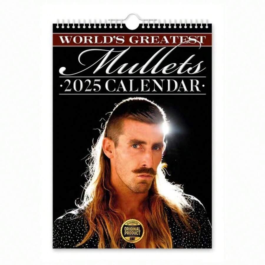 2025 World's Greatest Mullet Humorous Wall Calendar, Dry Erase, English