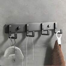 Modern Black Aluminum Wall Mounted Hook For Bathroom Accessories, Suitable For Towels, Coats And Clothes