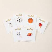 Personalized INS Basketball And Football Badge Pins, Cartoon Sports Souvenir Metal Badges For Bag And Clothes Decoration Best Gifts Birthday