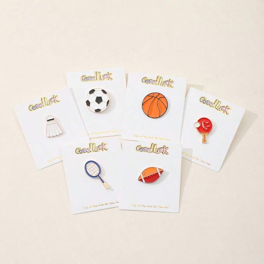 Personalized INS Basketball And Football Badge Pins, Cartoon Sports Souvenir Metal Badges For Bag And Clothes Decoration Best Gifts Birthday