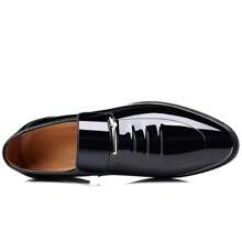 Mens Dress Shoes Formal Business Oxford  Slip On Loafers High Gloss Patent Comfortable Casual Driving Boat Shoe For Men - 黑色 - 查看 8