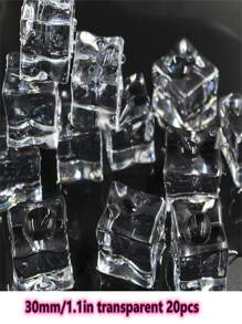 Acrylic Transparent Square Plastic Ice Cubes, Water Crystal Bottle Bar Photography Props Best Gifts Birthday Graduation