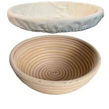 2pcs 10-Inch Round Baking Proofing Basket Liners, Rattan Lined Banneton Dough Proofing Basket Covers, Natural Rattan Without Basket