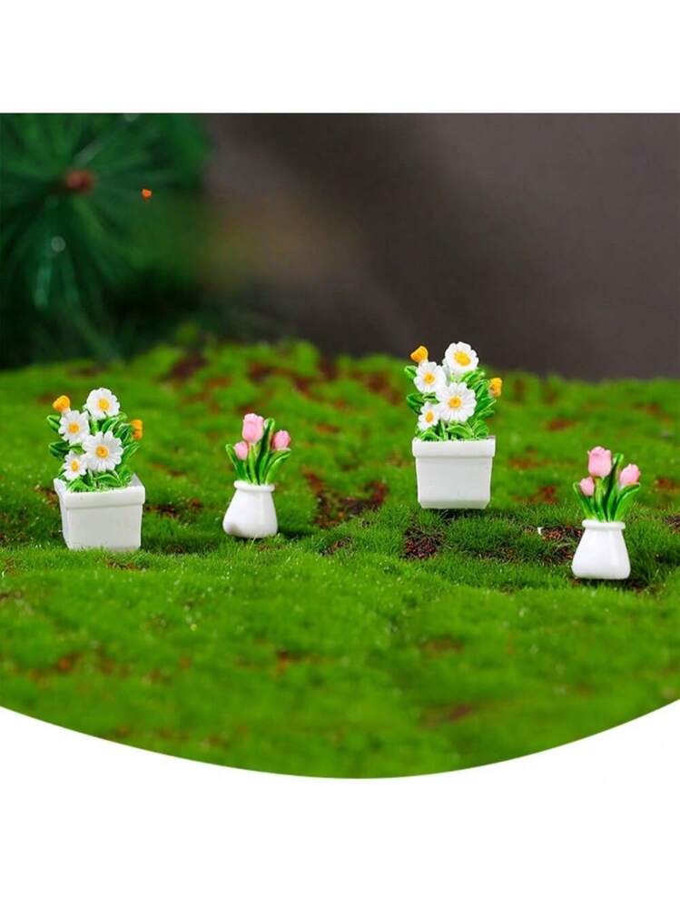 1:12 Casa delle bambole Simulazione Pianta di fiori Modello in vaso Casa delle bambole Piante verdi in miniatura Decorazioni da giardino Micro ornamento paesaggistico  15
