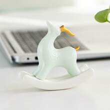 Christmas Deer Decor, Cute Ceramic Swing Reindeer Desk Ornament Home Decor Party Favor