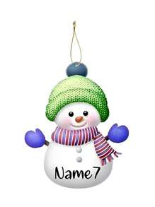 Personalized 2D Acrylic Christmas Snowman Tree Ornaments, Custom Ornaments With Names ,Customized Xmas Decorations Ornament Gifts, Customized 7 Colors Snowman Xmas Tree Hanging Tags With Family Name,Personalized Gifts, Christmas Gifts,Personalized Christmas Ornaments,