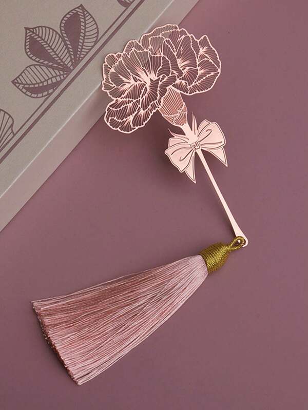 TOCHAIN 1pc/4pcs Metal Carnation, Sunflower, Leaf, Dandelion Bookmarks, Pink Metal Shaped Flower Bookmarks, Floral Bookmarks, Perfect Gift For Students, Back To School Supplies, Book Lovers, Teachers, Valentine's Day, Graduation, Mother's Day, Birthdays