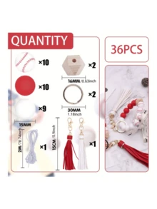 Tassel Silicone Bracelet Beaded DIY Kit, Handmade Gift For Friends - Multicolor - View 1