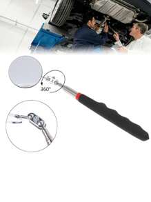 1 Pc Inspection Mirror Car Telescopic Detection Lens Inspection Round Mirror Reflector Mirror 360 Repair Tool, Undercar Inspection Universal Telescopic Folding Visitation Mirror, Universal Telescopic Folding Sight Glass For Vehicle Bottom Inspection, Adjustable Rod And 360 Degree Rotating Inspection Mirror, Telescopic Telescopic Detection Mirror, Automotive Telescopic Detection Tool Equipment, Auto Repair Tool, Car Diagnostic Tool