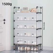 5-6 Tier Compact Shoe Rack - Lightweight Metal Storage Cabinet, Ideal For Home Organization, Office/Reading Area - White - View 10