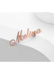 Personalized Customize Names Stainless Steel Brooch Pin Custom Logo Gold Name Badges Products For Women Jewelry Wedding Gift