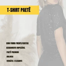 Black Lined Sequin Blouse - 查看 4