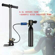 HOHOBLA 3.0 CU FT Oxygen 300PSI Mini Scuba Tank + 4500PSI High Pressure Air Pump, Diving Equipment Kit Breath Air Set Underwater Scooter Rebreather Dive Portable Lungs Oxygen Tanks - Black - View 7