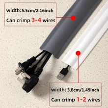 1 rotolo 2,16*118,11 pollici / 5,5 cm*3 m Copertura di cavi pavimento, protezione cavi in PVC, protezione prolunghe & previene le cadute, soluzione di gestione, copertura protezione cavi montata a superficie, autoadesiva, adatta per pavimenti, pareti e desktop