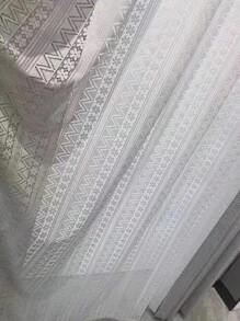 Bedroom Hollow Curtain Gauze Curtain 1PC Japanese Artistic Style Living Room - Multicolor - View 5