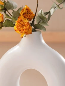 1 pieza Jarrón redondo de plástico blanco, Jarrón decorativo para flores secas, Jarrón de cerámica para pasto pampa, Jarrón multicolor para flores, Jarrón redondo, Jarrón blanco para flores artificiales, Jarrón decorativo, Soporte para flores secas, Jarrón para flores frescas, Jarrón para flores en maceta, Jarrón de suelo, Jarrón con forma de libro, Decoración de sala de estar, Decoración de dormitorio, Decoración del hogar, Jarrón antivuelco, Jarrón para flores artificiales