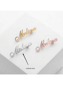 Personalized Customize Names Stainless Steel Brooch Pin Custom Logo Gold Name Badges Products For Women Jewelry Wedding Gift